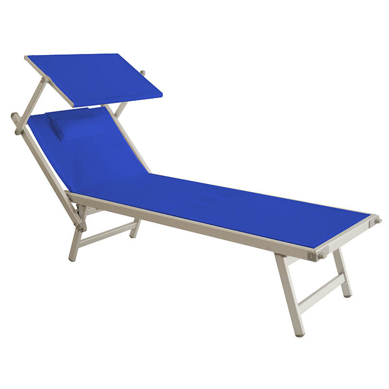 Swimming Pool Side Popular Style Teslin Patio Lounger Outdoor Sun Lounger Beach Lounge Chair with Canopy