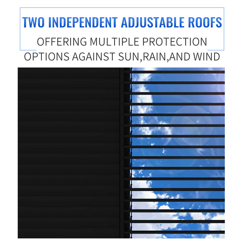 Luxury Customized Adjustable Aluminum Outdoor Gazebo Patio Pergola Bioclimatic Waterproof louvered Roof with Curtains