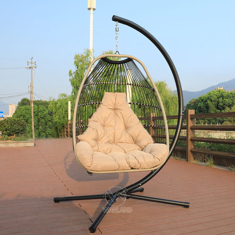 Outdoor and Indoor Heavy Duty Hammock Basket Chair Hanging Egg Swing Chair with Cushion