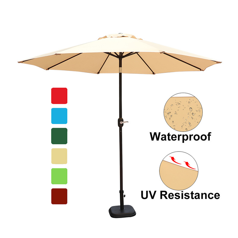 Outdoor Patio Umbrella Outdoor Market  Table Umbrellas with Push Button Tilt and Crank