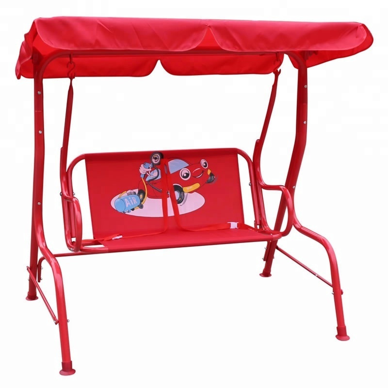 Stereo cartoon design kids outdoor swings child canopy swing chair