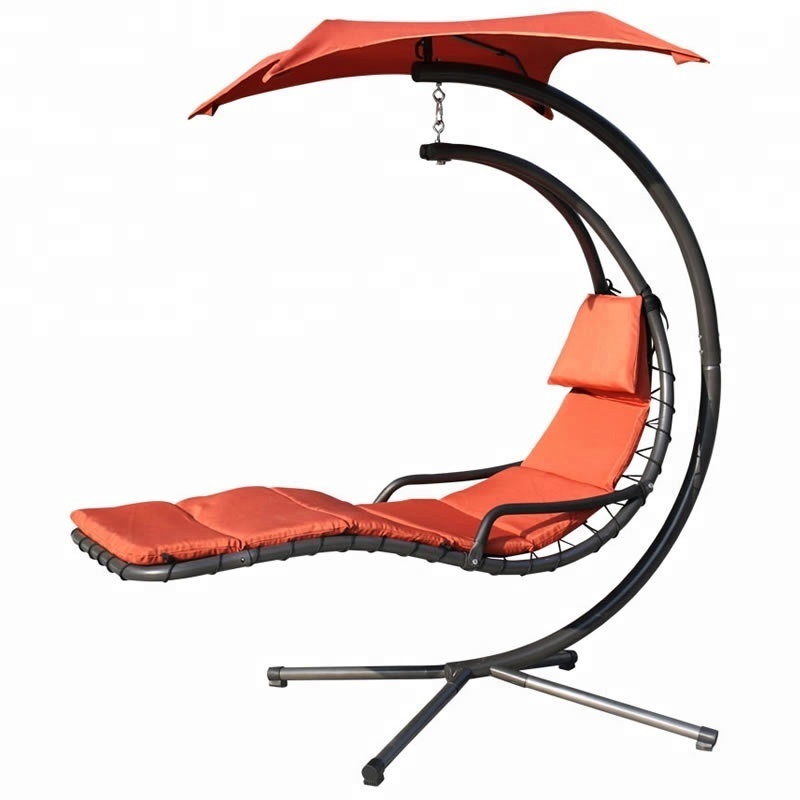 Outdoor swing lounge garden hanging chair with stand for patio backyard gaeden