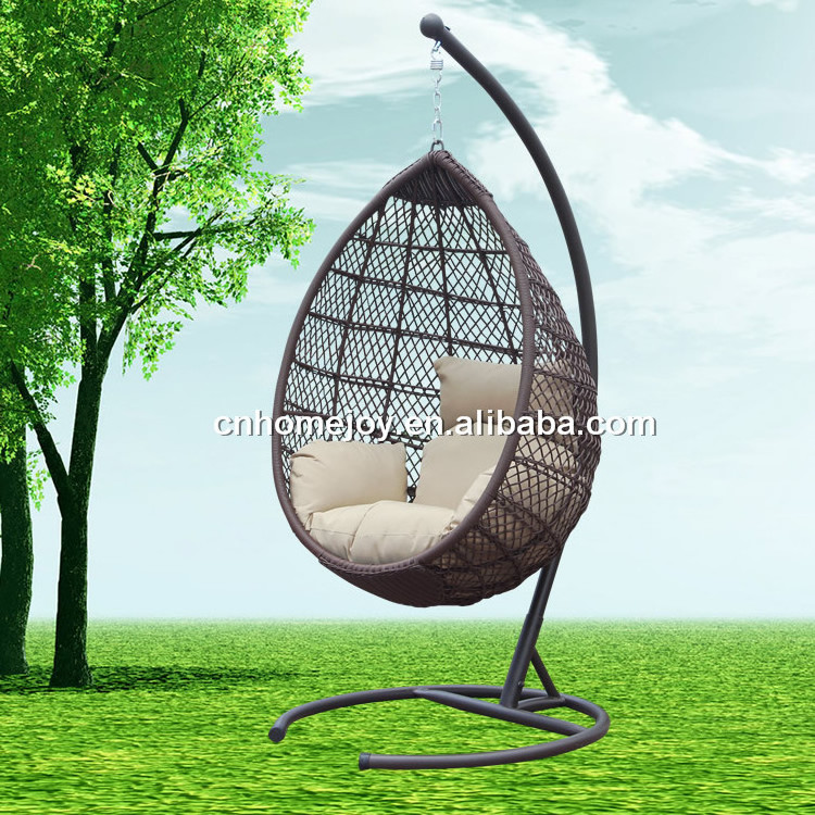 Popular bird nest hanging wicker chair with round stand