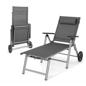 Factory Direct Sales Modern Poolside Aluminum Folding Chair Portable Outdoor Metal Chaise Lounge for Pool Balcony Garden