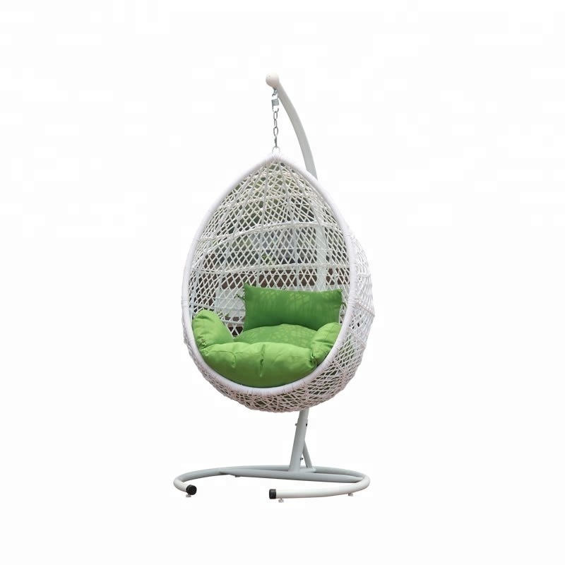 New arrival egg hanging basket wicker chair outdoor patio hanging swing chair with stand rocking chair