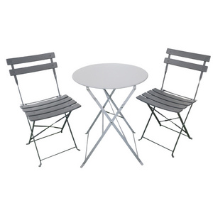 3pc Metal Folding Bistro Set Weather-Resistant Outdoor/Indoor Conversation Set for Patio Yard Garden