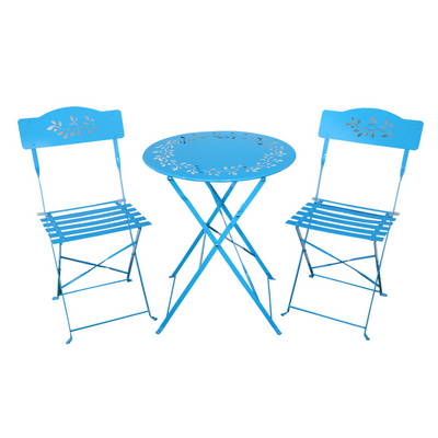 Foldable patio table and chairs factory price outdoor metal bistro set hot selling garden furniture sets