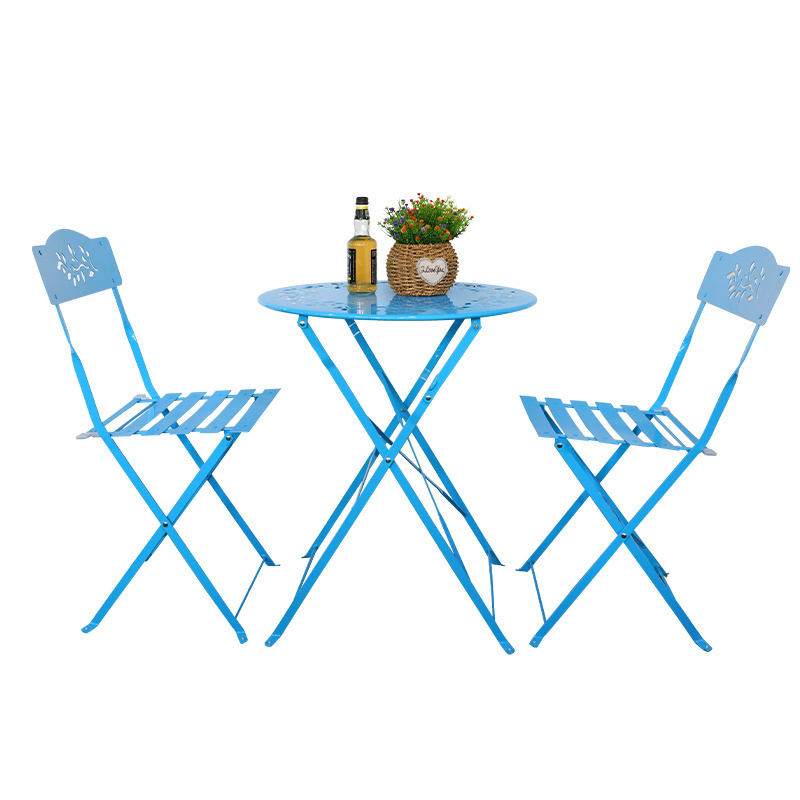 Foldable patio table and chairs factory price outdoor metal bistro set hot selling garden furniture sets