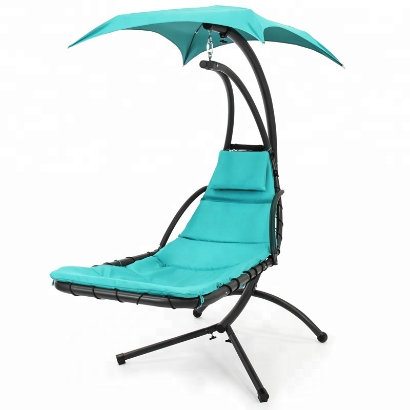 Innovative Products 2023 Hanging Chaise Lounger Chair Air Porch Swing Hammock with Stand Canopy