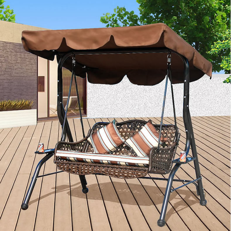 HIgh quality garden two seater swing luxury garden rattan swings