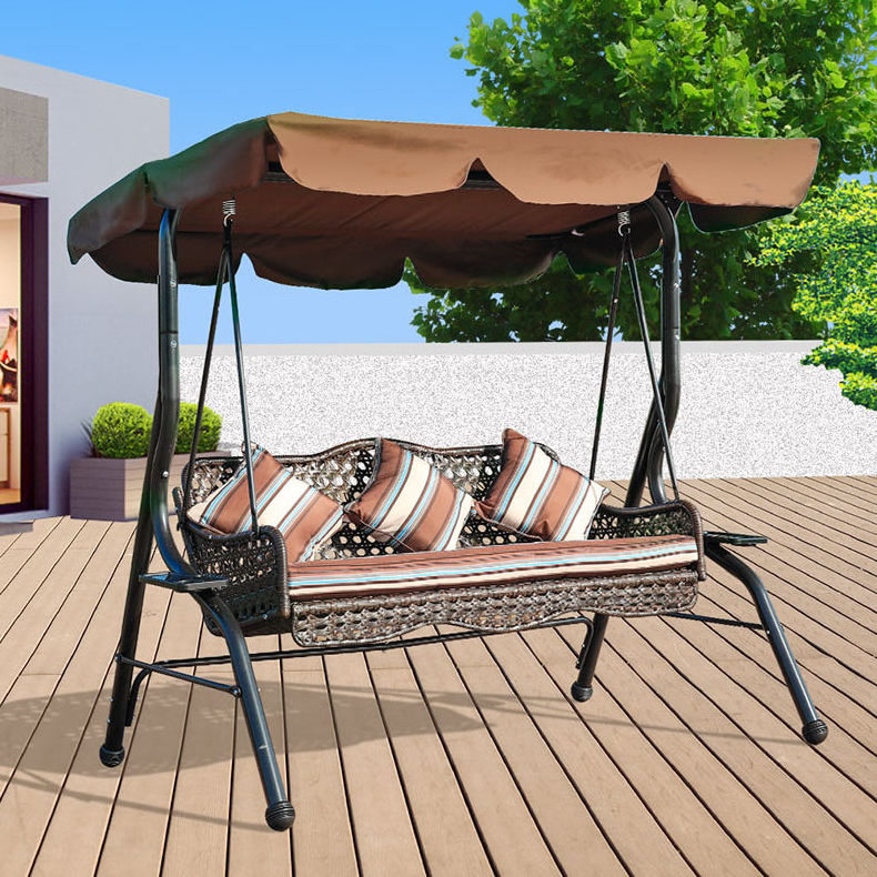 HIgh quality garden two seater swing luxury garden rattan swings