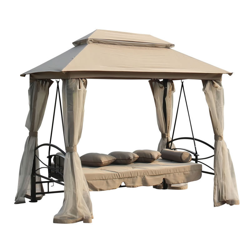 Deluxe outdoor canopy swing outdoor gazebo swing with mosquito net