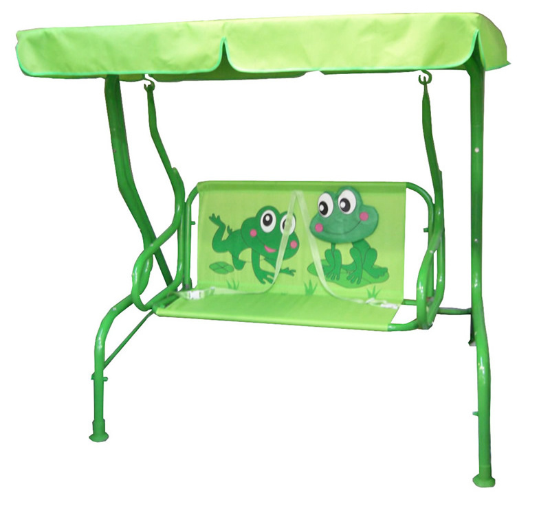 Animal design metal children swing child canopy swing chair