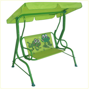 Animal design metal children swing child canopy swing chair