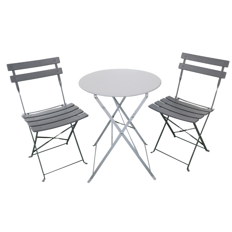 Hot selling iron bistro set metal folding table and chairs patio garden set