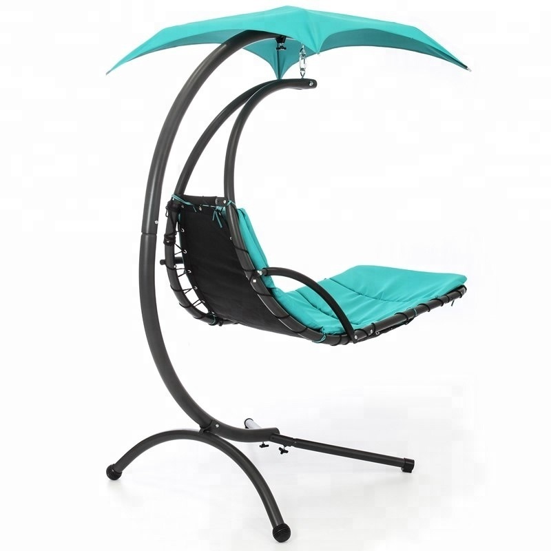 Innovative Products 2023 Hanging Chaise Lounger Chair Air Porch Swing Hammock with Stand Canopy