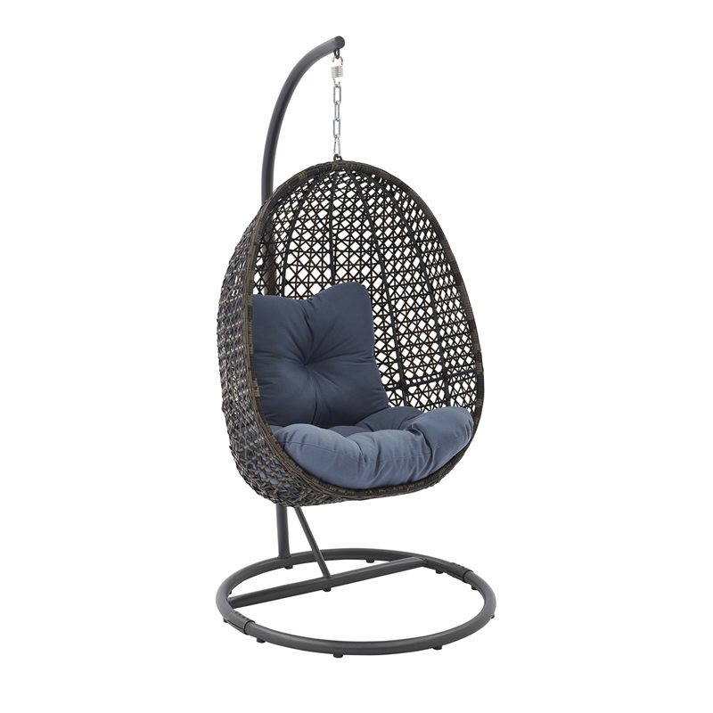 New arrival egg hanging basket wicker chair outdoor patio hanging swing chair with stand rocking chair