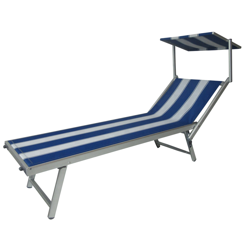 Swimming Pool Side Popular Style Teslin Patio Lounger Outdoor Sun Lounger Beach Lounge Chair with Canopy