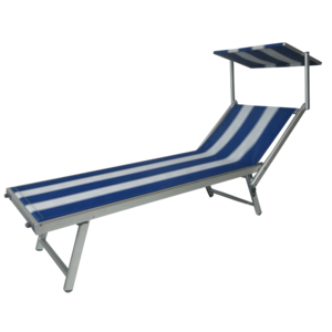 Swimming Pool Side Popular Style Teslin Patio Lounger Outdoor Sun Lounger Beach Lounge Chair with Canopy