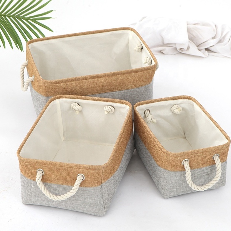 Homeplus 2024 New style Linen storage cube Organizer Bins Fabric Boxes Bins for Office Home Shelves Closets Organizing