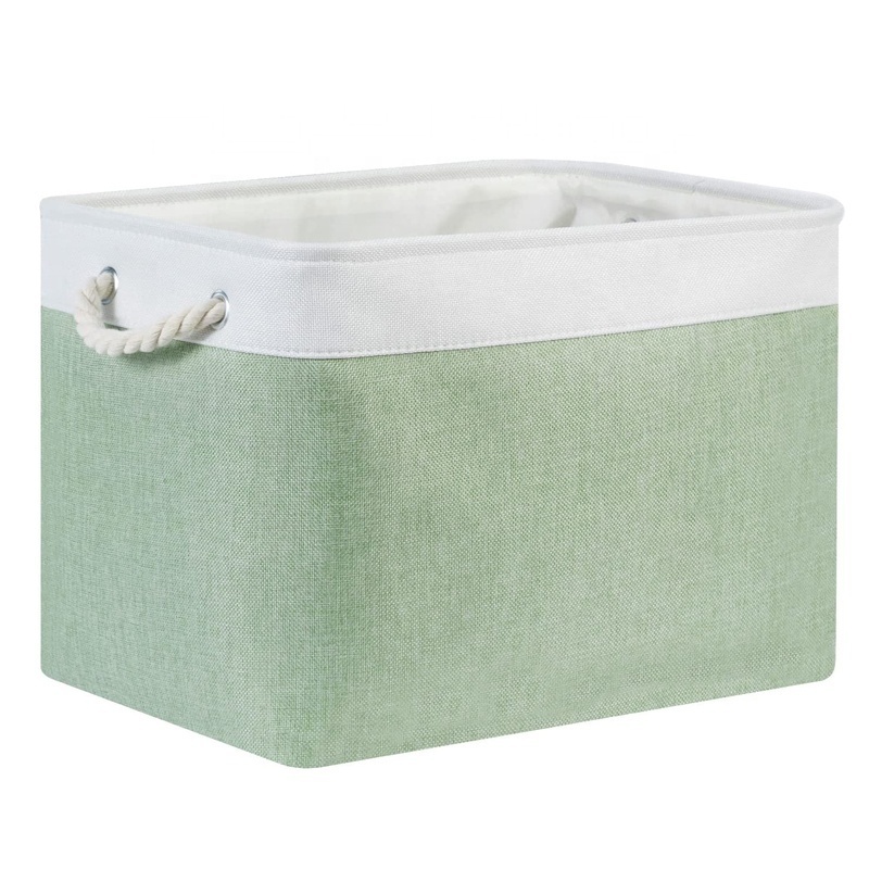 Homeplus best sellers Decorative Linen Foldable Box Cubby Bins for Shelves Nursery Home Office Storage