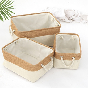 Homeplus 2024 New style Linen storage cube Organizer Bins Fabric Boxes Bins for Office Home Shelves Closets Organizing