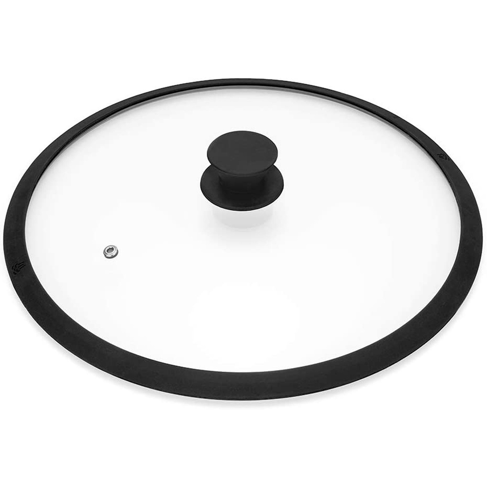 Multiple Tempered Glass Lid with silicone rim for Cookware Fry Pan and Pot