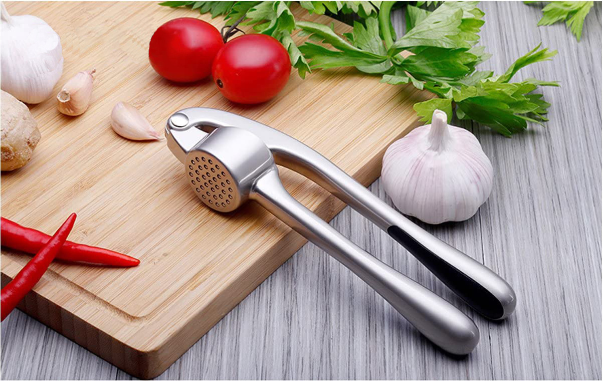 Premium Garlic Press with Soft Easy-Squeeze Ergonomic Handle Sturdy Design Extracts More Garlic Paste Per Clove Garlic Crusher