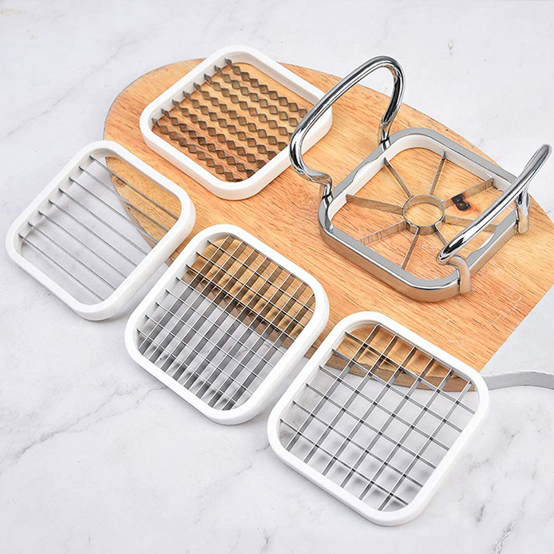 5 in1 Multifunctional Vegetable Chopper Cutter Stainless Steel French Fry Cutter Potato Slicer Manual Potato Shredder