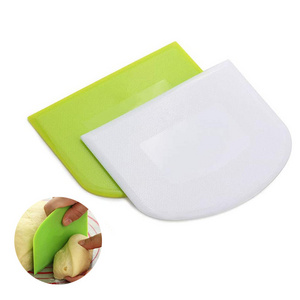 Dough Scraper Bowl Scraper Plastic Dough Cutter  Bench Scraper Multipurpose Food Scrappers for Bread Dough Cake Fondant