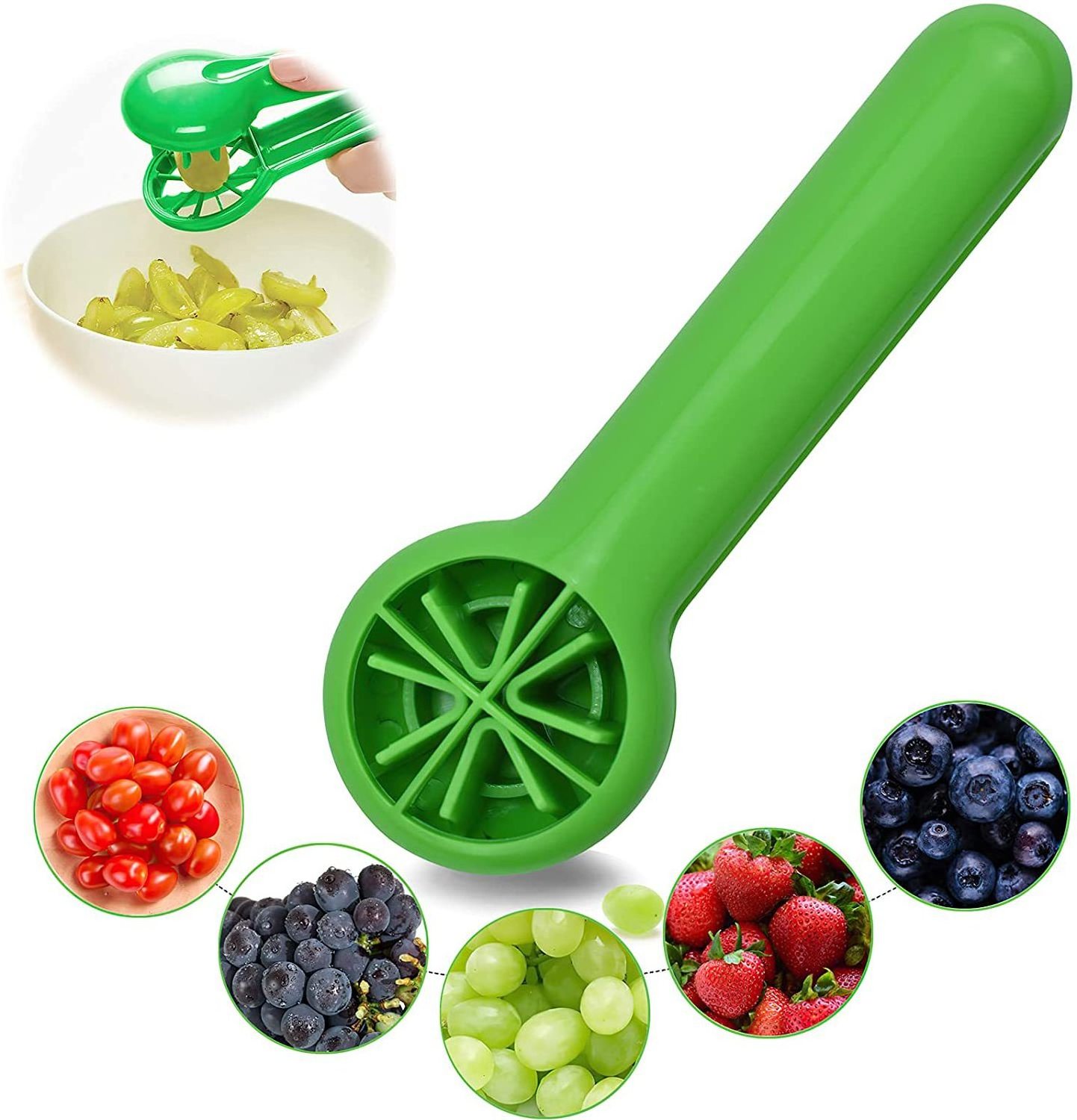 Kitchen Gadgets No Blade Toddler Seedless Grape Cherry Tomato Strawberry Slicer Fruit Salad Grape Slicer Cutter For Kid