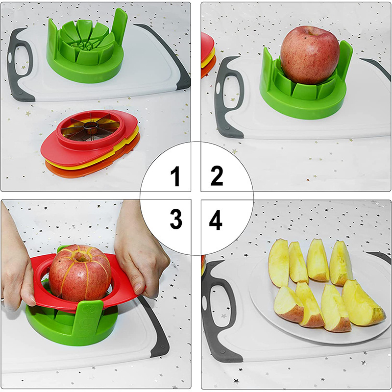 4 in 1 Fruit Slicer Divider Apple Corer tomato Slicer Mango Cutter Corer Remover Stainless Steel Fruit Cutter Kitchen Tool