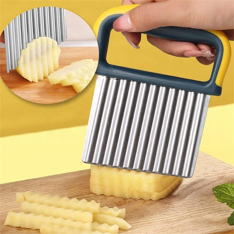 Wavy Chopper French Fry Slicer Potato Carrot Chipper Vegetable Crinkle Knife Stainless Steel Kitchen Potato Cutting Tool