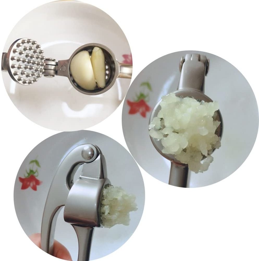 Premium Garlic Press with Soft Easy-Squeeze Ergonomic Handle Sturdy Design Extracts More Garlic Paste Per Clove Garlic Crusher