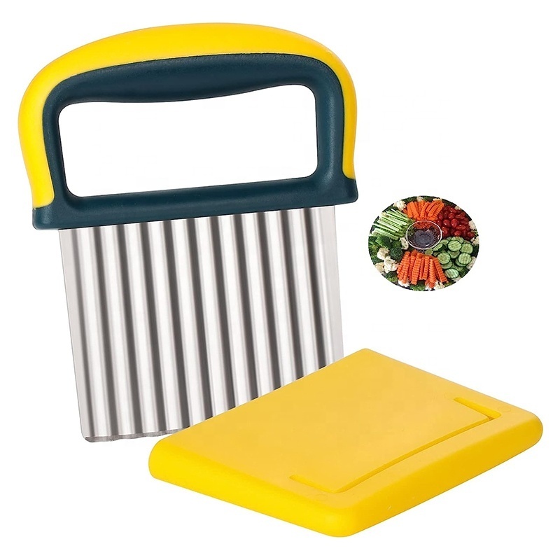 Wavy Chopper French Fry Slicer Potato Carrot Chipper Vegetable Crinkle Knife Stainless Steel Kitchen Potato Cutting Tool