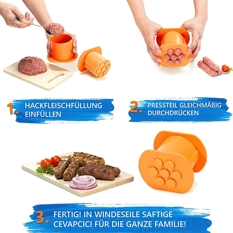 Cevapcici Press Maker Manual Sausage Maker Meat Stuffer Filler Hand Operated Sausage Hand Machines kitchen gadget