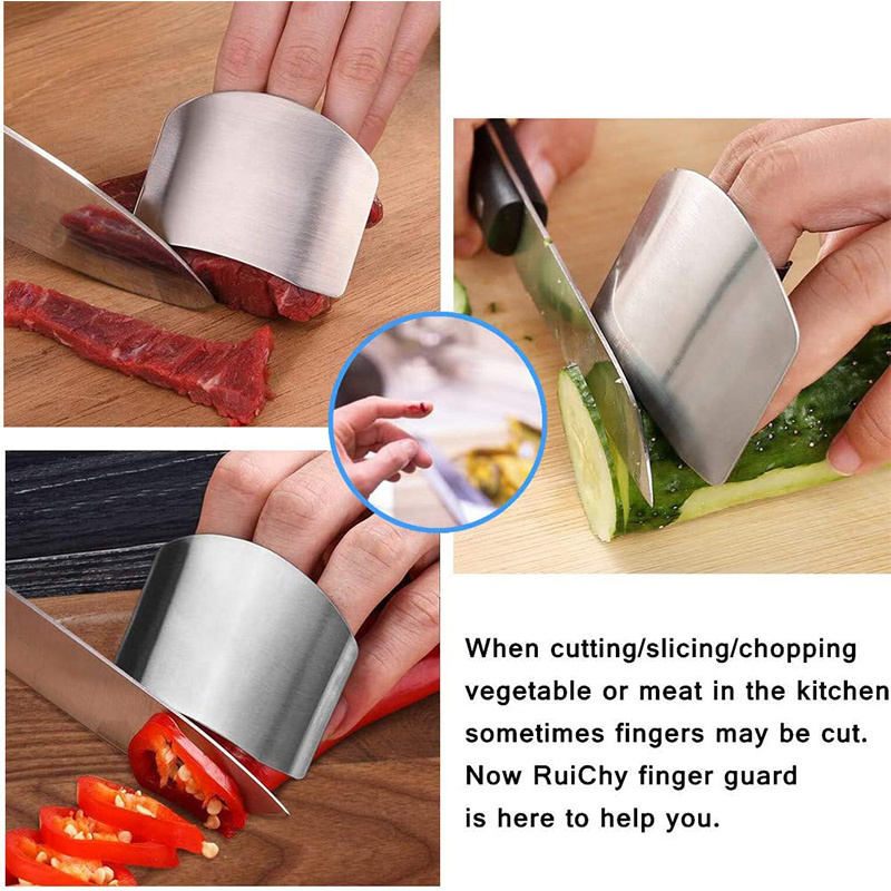 Finger Guards for Safe to Slice Vegetables Fruit Stainless Steel Finger Hand Protector for Cutting Meat Chef Kitchen Tool Gadget