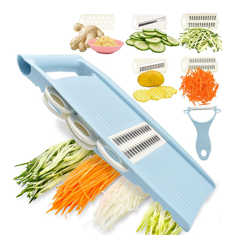 5 in 1 Mandolin Slicer for Kitchen Vegetable Choppers Multi Blade Potato Chip Slicer Cutter Julienne Shredder Vegetable peeler