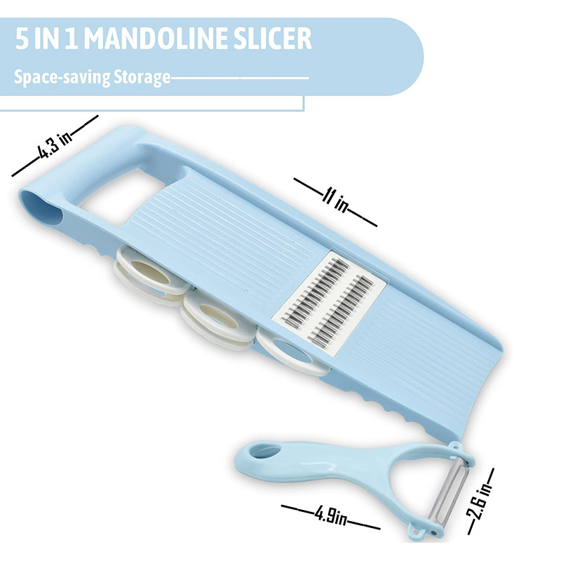 5 in 1 Mandolin Slicer for Kitchen Vegetable Choppers Multi Blade Potato Chip Slicer Cutter Julienne Shredder Vegetable peeler