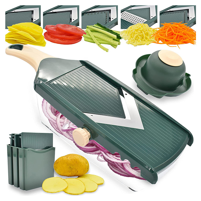 Adjustable Mandoline Slicer for Kitchen Ultra Sharp V-blade Vegetable Slicer with Container Slicer Vegetable Cutter julienne