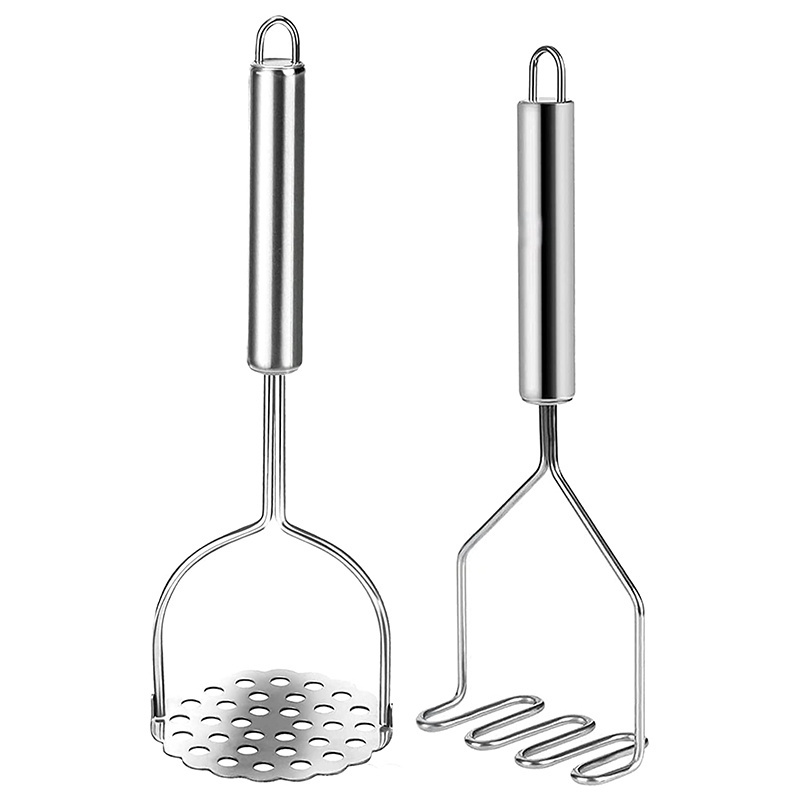 2 pcs Potato Masher Heavy Duty Stainless Steel Potato Masher Kitchen Tool For Avocado Mashed Potatoes Beans Vegetables