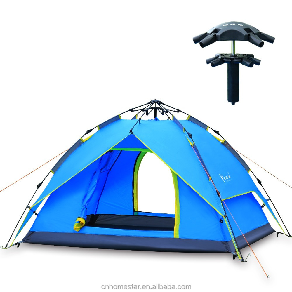 4 person Double layers heated automatic camping outdoor tent