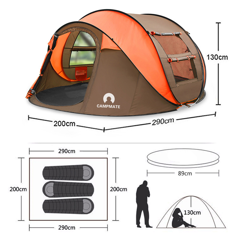 STAR HOME Throw Tent Outdoor Automatic Throwing Pop Up Waterproof Camping Hiking Tent Waterproof Large Family Tents