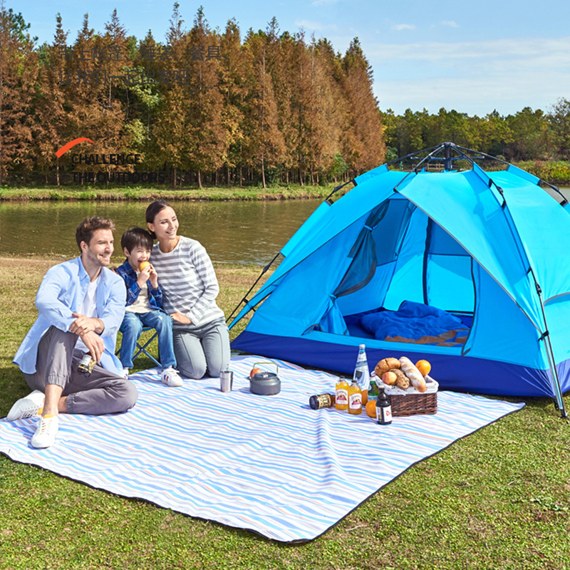 4 person Double layers heated automatic camping outdoor tent