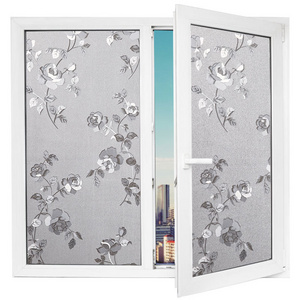 Privacy frosted flower design decorative window film glass