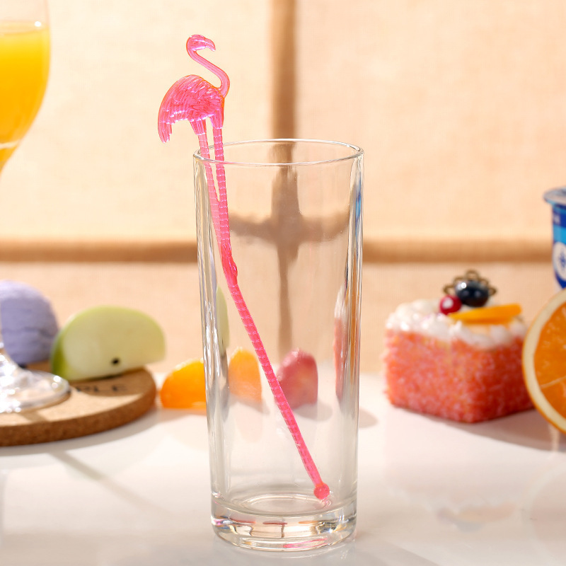 Flamingo Plastic Cocktail Stick Coffee Milk Tea Drink Swizzle Stirrer Stick