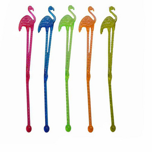 Flamingo Plastic Cocktail Stick Coffee Milk Tea Drink Swizzle Stirrer Stick