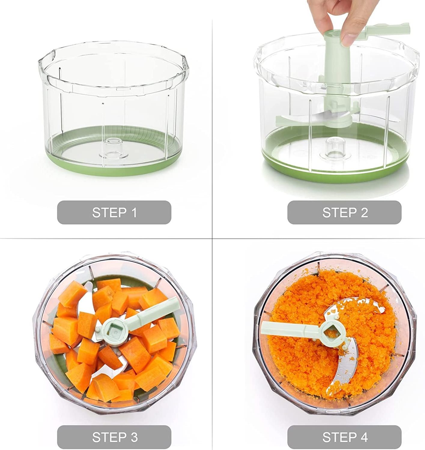 Hand Chopper Manual Food Chopper with Cord Mechanism Vegetable Cutter Pull Chopper Vegetable Slicer