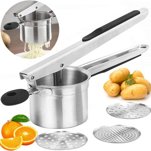 Large Capacity Potato Ricer Potato Ricer and Masher with 3 Interchangeable Discs Silicone Grip Handles