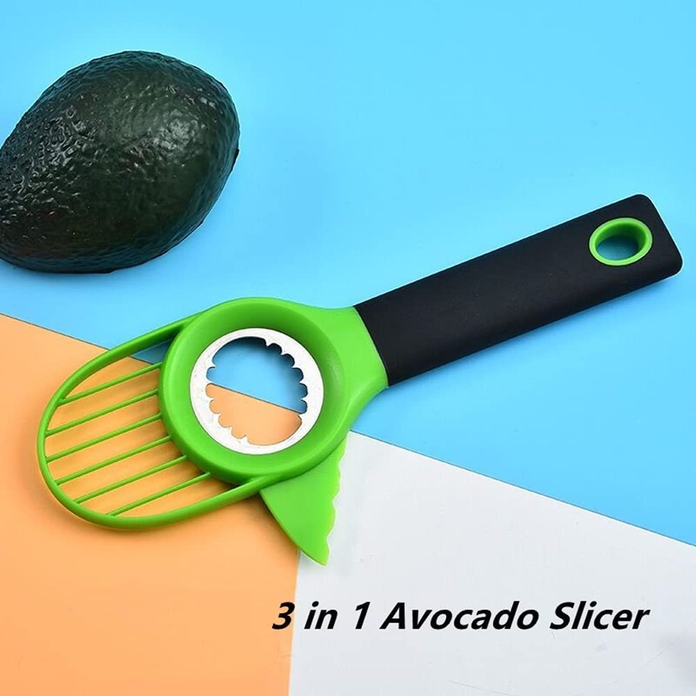 3 in 1 Avocado Cutter for Fruit and Vegetables Tool Avocado Slicer Knife with Silicon Grip Handle and Avocado Pitter